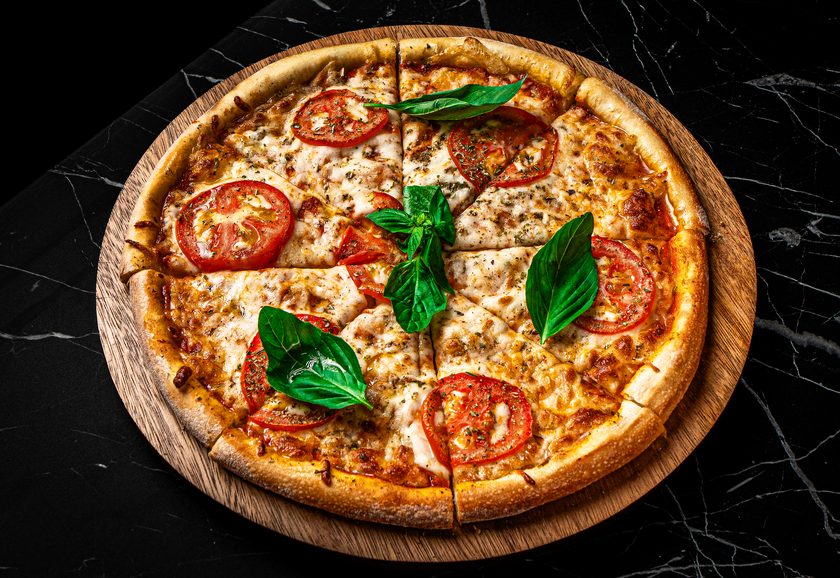 Margherita pizza with tomato, mozzarella and basil