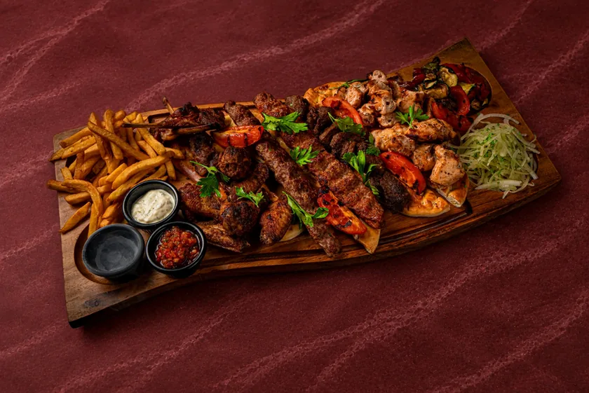 King Mix Grill on a shared board at Vesna, Dubai
