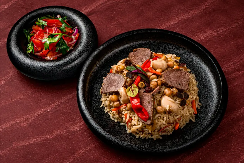 Uzbek Plov (Osh) at Vesna, Dubai