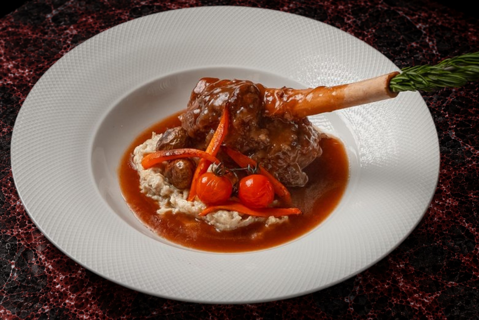 Slow-Braised Lamb Shank — Vesna Lounge, Dubai